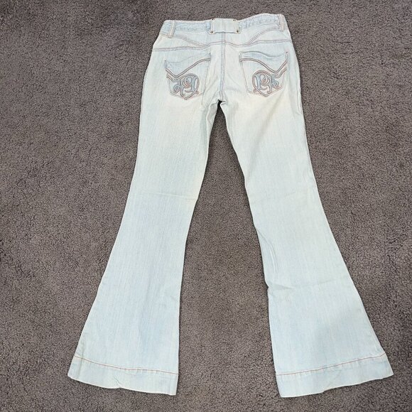 PARIS HILTON "That's Hot" HIP HUGGER LOW RISE BIG BELL LIGHT WASH Y2K JEANS - 28 - Picture 6 of 15